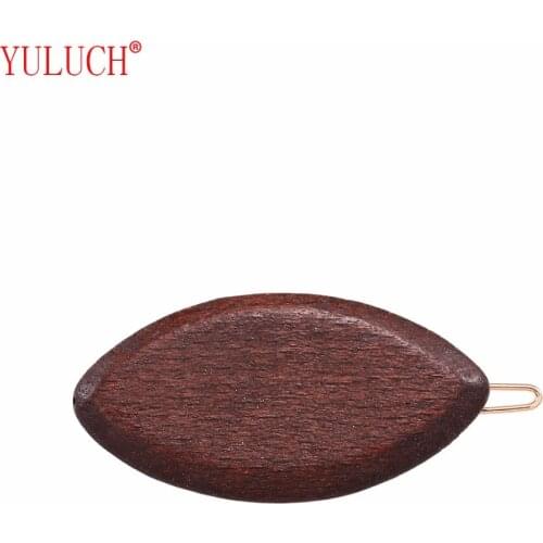 YULUCH 2018 New Design Pop Retro Frog Word Clip Classic Wooden Solid colour Oval For Fashion African Woman Hair Jewelry Gift