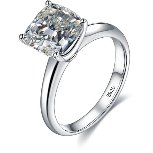 ZEMIOR Women Rings Sterling Silver 925 Jewelry Shiny Large Geometry 5A+ Cubic Zirconia CZ Engagement Wedding Rings Romantic Gift