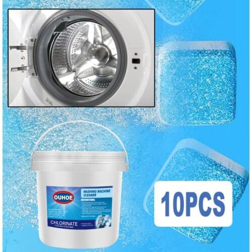 10 Pcs Washing Machine Cleaner Effervescent Tablet Stain Cleaning Block Deodorant Cleaner Household Cleaning Chemicals