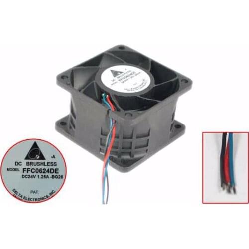 Delta Electronics FFC0624DE BG26 DC 24V 1.25A 60x60x38mm 3-wire Server Cooler Fan