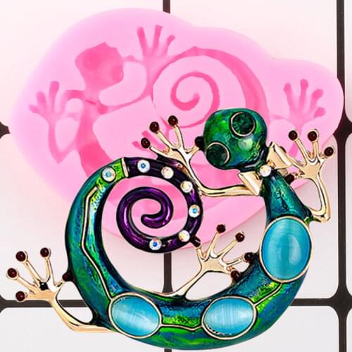 3D Gecko Lizard Silicone Molds Cake Decorating Tools DIY Cupcake Baking Fondant Mold Polymer Clay Candy Chocolate Gumpaste Mould