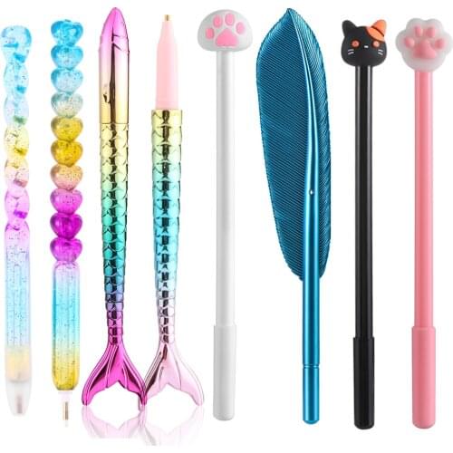 5D Diamond Painting Pen Cat Claw Feather Shape Point Drill Pens DIY Craft Cross Stitch Glue Clay Drill Plate Nail Art Tools