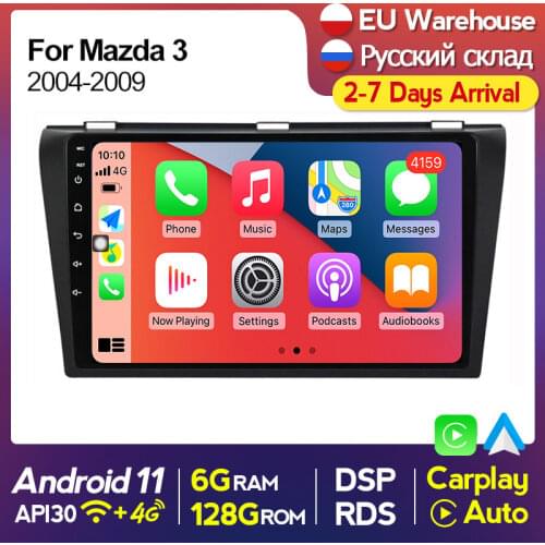 9 Inch Android 11 DSP RDS Car Radio Multimedia Player 2 din Autoradio For Mazda 3 2004 2005 2006-2009 Carplay Auto 4G LTE WIFI
