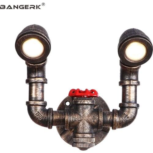 Retro Valve Decor Iron Water Pipe Wall Lamp Loft Industrial LED Wall Light Sconce Bedside Home Lighting Fixtures Luminaire