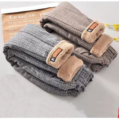 Children Autumn Winter Kids thicken pencil Pants Baby Leggings plaid Print warm flocking Girls Pants 6 8 10 12 14 years