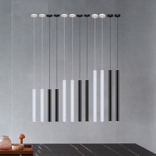Dimmable Pendant Led light Long Tube Kitchen Island Dining Room lights fixtures Cylinder Pipe Hanging for home decor