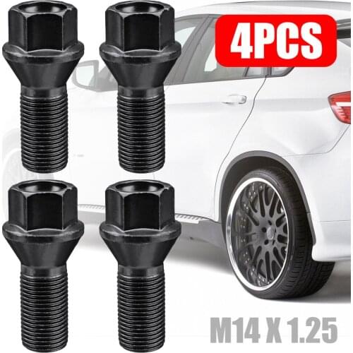 For BMW 4pcs M14 x 1.25 Wheel Lug Bolt Nut Steel 36136781151 Universal Support X3 X5 E70 E71 F20 F25