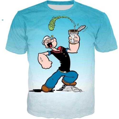 Cartoon Popeye Harajuku Anime Hot sale Men Women unisex 3D Clothing T-Shirt Sweatshirts Top Tees Plus Size 6XL ins tshirt Funny