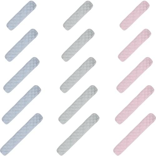 2Pcs Cotton Crib Protection Wrap Edge Baby Anti-bite Solid Color Bed Fence Guard