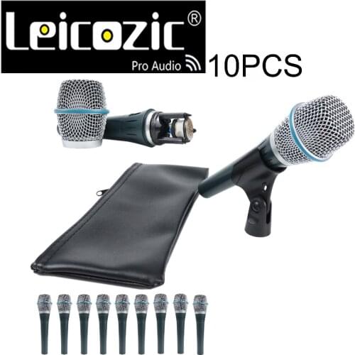Leicozic 10Pcs LE87A 87A Top quality Condenser Microphone Professional Microfone Super-Cardioid Voval microphone studio wire mic