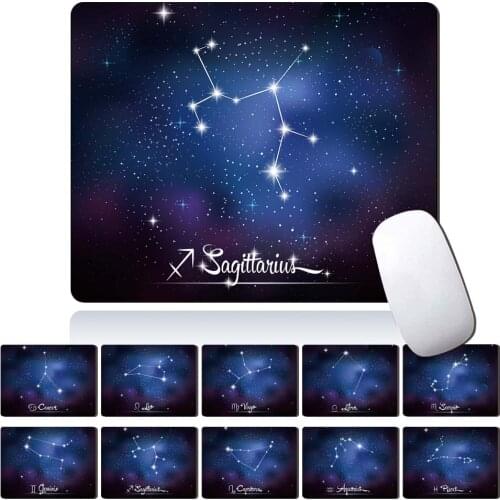 PC Mousepad Constellation Print Pattern Anti-slip Durable PU Leather Gaming Mouse Pads Computer Tablet Mat