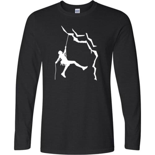 Autumn and winter Brand Clothing Climb T Shirt Casual Cotton Long Sleeve Funny Mountain T-shirt Mans Tshirt Men Clothing