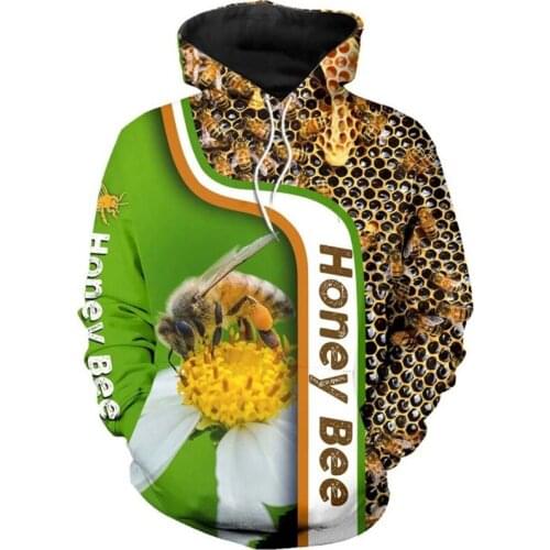 The latest bee 3D all print mens and womens Hoodie fashion Hoodie Street clothing zipper Sweatshirt