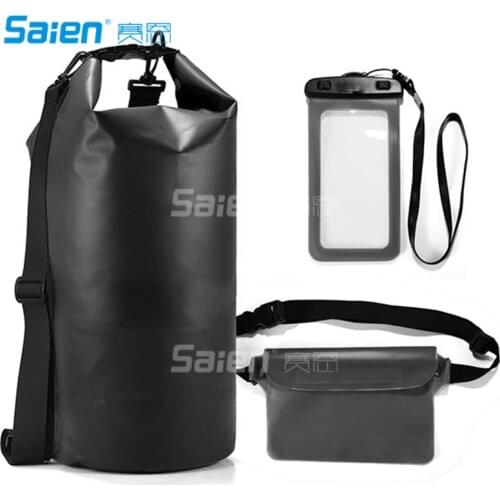 Waterproof Dry Bags Set - Dry Bag With Lock Seals & Detachable Shoulder Strap, Waist Pouch & Phone Case - Can Be Submerged Into