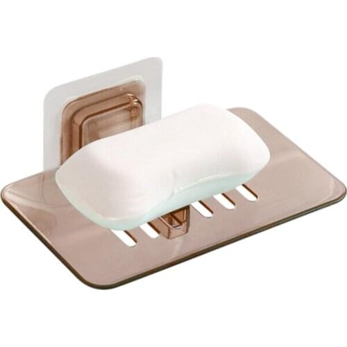 Punch-free Wall Hanging Crystal Soap Box Bathroom Household Soap Storage Shelves Anti-slip Soap Holders for Home