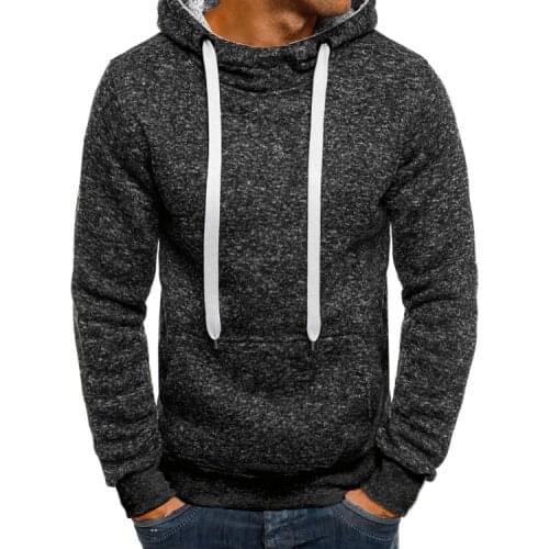 2020 New Spring and Autumn Male Fleece Hooded Sweater Youth Trend Hedging Men Slim Sweater