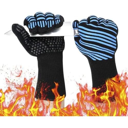 BBQ Gloves High Temperature Resistance Oven Mitts 500 800 Degrees Fireproof Barbecue Heat Insulation Microwave Oven Gloves