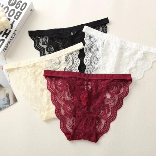 Sexy Womens Underwear Lace Panties Hollow Out Seamless Underpant Lingerie Perspective Female G-string Transparent Thong