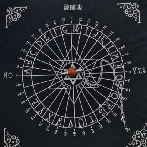 R58E Tarot Tablecloth Divination Tarot Card Pad Pendulum Pentacle Runes Tarot Altar Table Cloth 30x30cm
