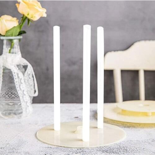 50 Pcs Cake Support Rods Cake Dowel Rods Tiered Cake Construction and Stacking Plastic Dowel Rods White Plastic Sticks Tools Set