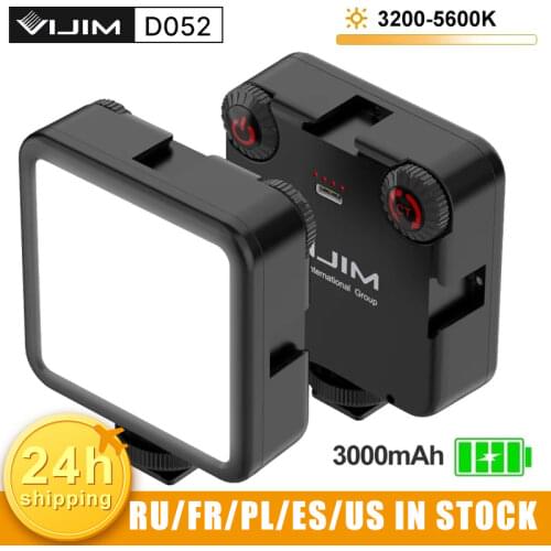 VIJIM VL81 LED Video Light 3200-5600K Stepless 850LM 6.5W With Cold Shoe Mini Vlog Fill Light 3000mAh Battery Camera Light Lamp