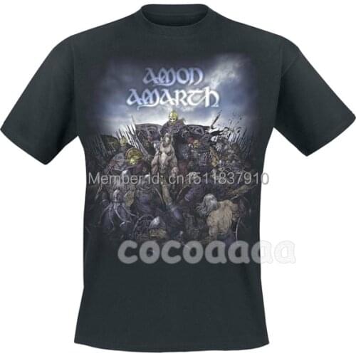 High Quality Harajuku Amon Amarth Rock Black shirt 3D print new mma fitness Punk Hardrock Metal 100%Cotton camiseta
