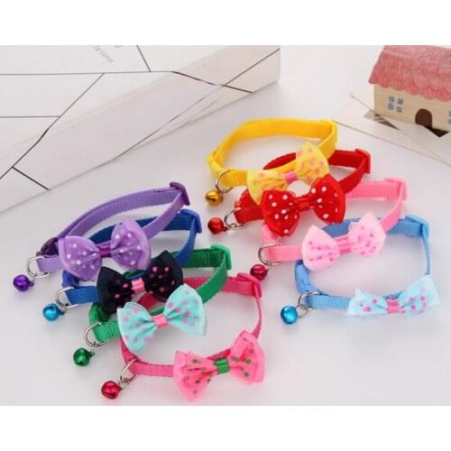 1pc Candy Color Adjustable Bow Tie Bell Bowknot Sale Collar Necktie Puppy Kitten Dog Cat Products For Pets