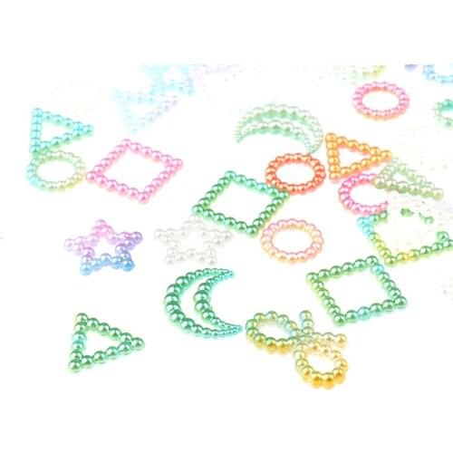20g Assorted Unicorn Color ABS Pearl Bow Heart Flatback Cabochons DIY Resin Shaker Charms Molds Stuff Moon Star Slime Fillings
