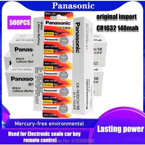 500PCS/lot PANASONIC Original CR1632 Button Cell Battery 3V Lithium Batteries CR 1632 for Watch Toys Computer Calculator Control