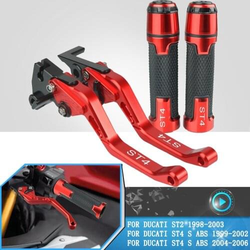 For DUCATI ST2 ST4S ST4 ABS 1999-2006 Motorcycle Accessories CNC Aluminum Adjustable Brake Clutch Lever Handle Grip Handlebar