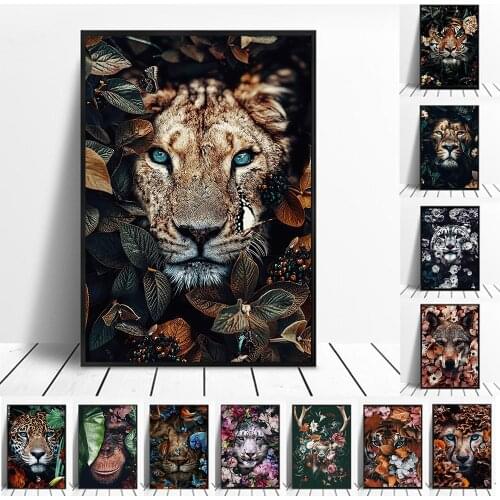 Diamond Painting 5D DIY Animal In Flowers Picture of Mosaic Diamond Embroidery Full Cross Stitch Kits Home Decor Painting