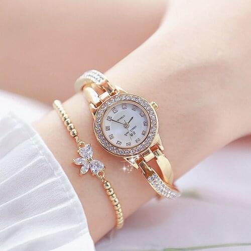 BS Women Watches With Diamond Luxury Brand Dress Small Dial Ladies Wristwatch Rhinestone Clock Female Bracelet Watch For Women