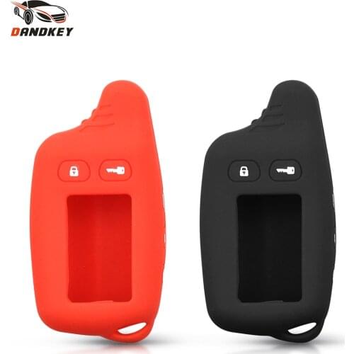 Dandkey Silicone Key Case For Tomahawk TZ-9010 SL-950 TZ-9030 TZ9031 TZ 9010 KeyChain For Russian Car Two Way Alarm LCD System