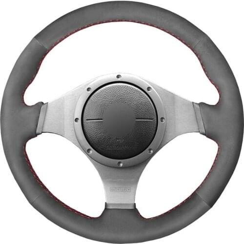 Black Suede Car Steering Wheel Cover for Mitsubishi Lancer Evolution 8 VIII Lancer Evolution 9 IX 2003 2004 - 2007