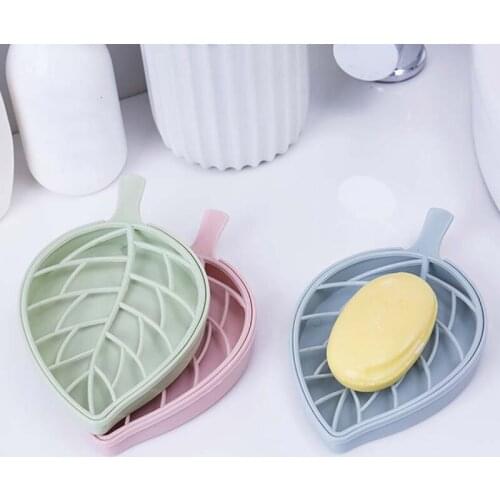 Leaf Shape Soap Holder Multi-functional Household Storage Soap Box Dish Toilet Shower Tray Draining Rack Bathroom Gadgets
