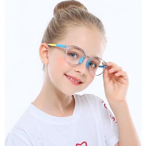 Anti Blue Light Kids Glasses Round Children Boy Girls Computer Optical Frame Blocking Eyeglasses Filter Soft Frame