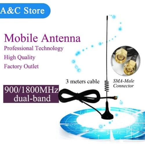 Dual band 900 1800Mhz mobile antenna GSM CDMA antenna sma-m connector 3 meters cable for YAESU VX-3R TONGFA UV985 baofeng UV-3R