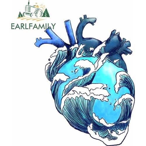 EARLFAMILY 13cm x 9.8cm for Beneath The Waves View Refrigerator Anime Decal Waterproof Scratch-Proof Car Stickers Vinyl Car Wrap