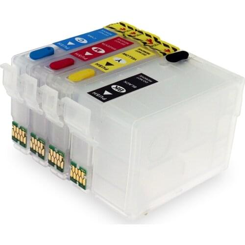 4-color T252XL Refillable Ink Cartridge with Auto Reset chips For Epson Workforce WF3620 WF3640 WF7110 WF7620 printers