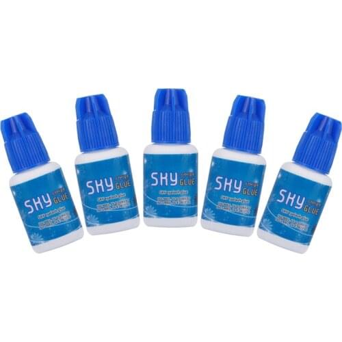 5 Bottles Sky S Glue for Eyelash Extension Professional Eyelash Adhesive Drying Time 1 to 2 Seconds Free Shipping