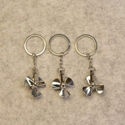 Creative rotatable metal alloy propeller car key ring Relieve stress Key chain fan leaf wind mill key chain Auto Accessories
