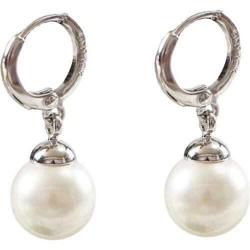 LANFLORA fashion Valentines-day gift women pearl stud earrings copper alloy earrings Classic bulk wholesale earrings