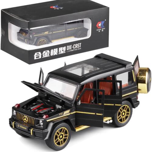 1/24 G63 Diecast Alloy Car Models Toy G-Class Simulation Metal Off-road Vehicle 6 Door Opened SUV With Light Sound Gifts For Boy