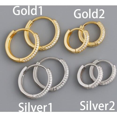 925 sterling Silver Trendy CZ Hoop Sleeper Earrings Cartilage Hoops Huggie earring