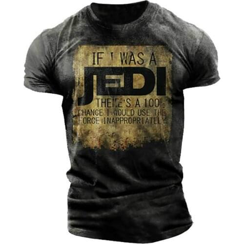 Mens retro printed short-sleeved T-shirt, comfortable urban style T-shirt, European and American style, polyester material 2021