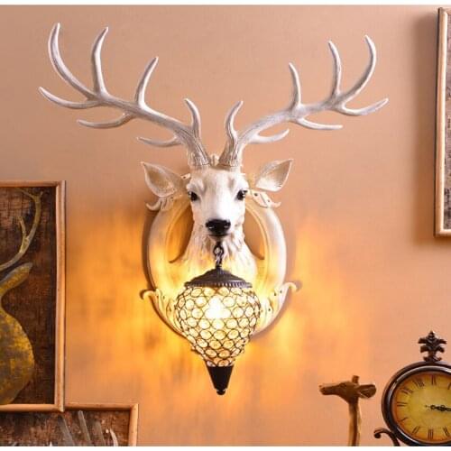 Nnordic Antlers Led Wall Lamp Modern Art Creative Resin Sconce For Living Room Industrial Indoor Decor Corridor Wall Sconce Lamp