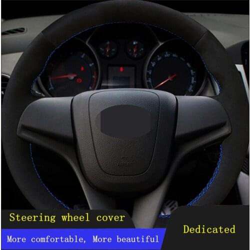 DIY Steering Wheel Covers Black Soft Suede For Chevrolet Cruze 2008-2015 Aveo Orlando 2009-2015 Holden Cruze 2010 Ravon R4 2016