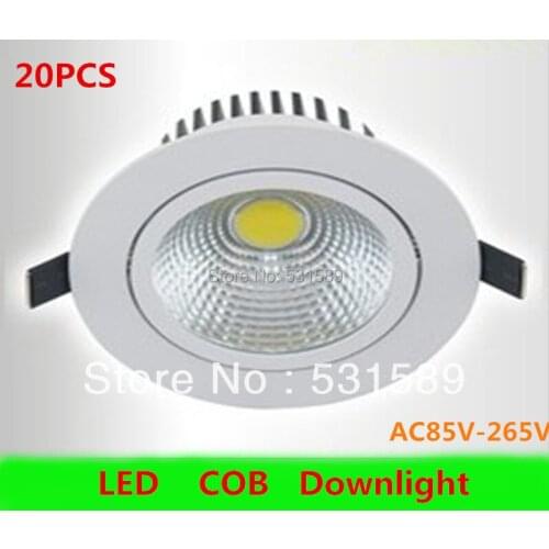 Wholesale 20PCS Free shipping 10W LED COB Ceiling Light Cool White/Warm White LED Down Light AC85V-265V