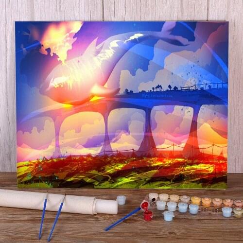 Scenery Imagination DIY Paint By Numbers Complete Kit Oil Paints 40*50 Paiting By Numbers Home Decoration Kids Drawing