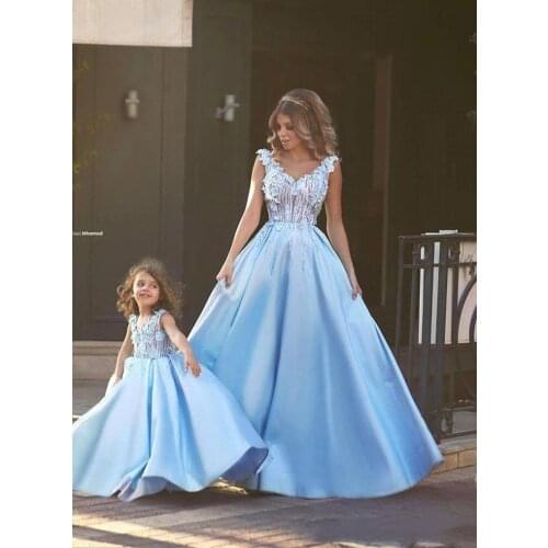 Mom and Daughter Dress Wedding Party Vintage Birthday Formal Clothes Mother Kids Matching Elegant Dresses Family Look Dresses